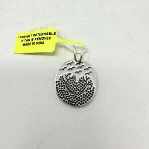 Shop LC Sterling Silver Pendant without Chain Heart Shaped Trees & Birds 5476